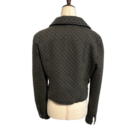 Anthropologie Grey Quilted Moto Jacket - Picture 2 of 7